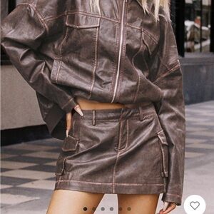 Princess Polly Brown Leather skirt